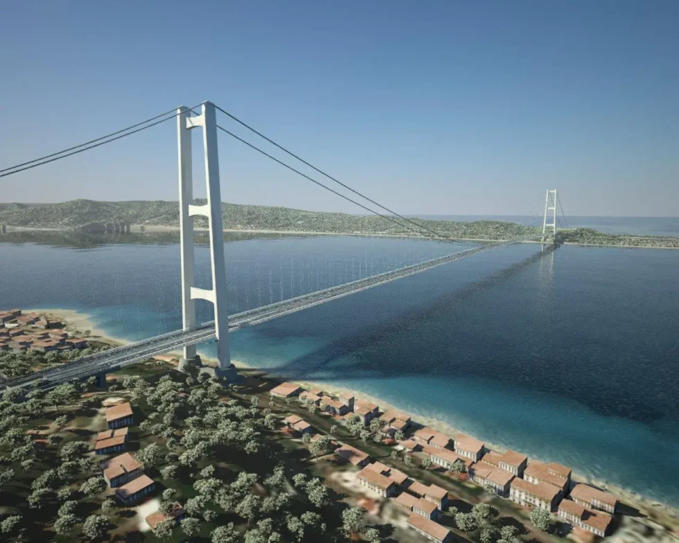 Nákres mostu, který by spojil italskou pevninu se Sicílií. Foto: Webuild Image Library